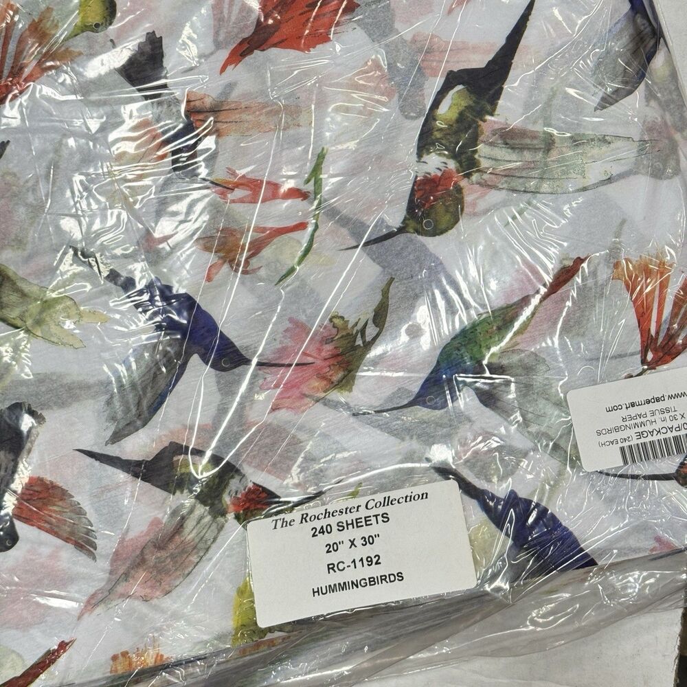 1 Ream 240 Sheets Hummingbirds Printed Tissue Paper 20" x 30" 500 x 750mm 18gsm